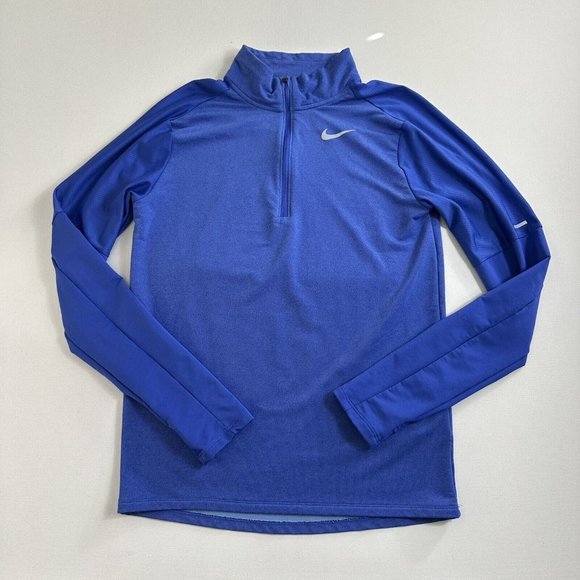 Nike Men's Dri-FIT Element Blue Reflective 1/2 Zip Running Top DJ0531-430 Small‎ - Picture 1 of 9